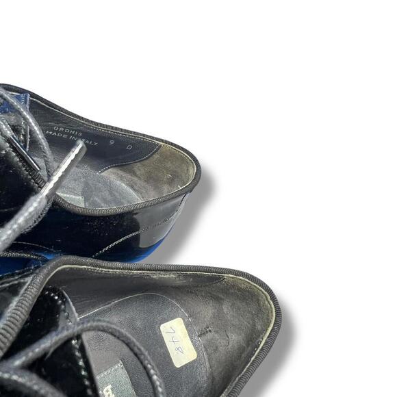 Bally Men’s Patent Leather Derby Shoes 9 US / 8 EU Black Made in Italy Switzerla - Picture 3 of 12